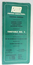 1968 Vintage Penn Central Railroad Employee Timetable #2 - £33.63 GBP