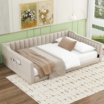 XL Daybed with Storage: Beige Upholstery - $6,393.32 MXN