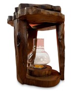 Wood Lantern Tealight with Glass Candle Holder Winter Garden Teak - $92.09