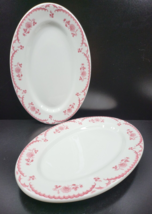 2 Shenango Chardon Rose Red Oval Serving Platters Set Restaurant Ware Ho... - £62.66 GBP