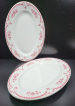 2 Shenango Chardon Rose Red Oval Serving Platters Set Restaurant Ware Ho... - £63.35 GBP