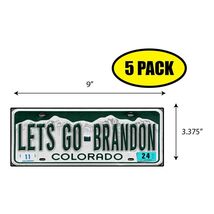 5 PACK 3.37&quot;x 9&quot; LETS GO BRANDON PLATE Sticker Decal Gift MAGA Trump BS0277 - $11.39 CAD
