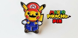 Pikachu Super Mario - Metal Enamel Pin Nintendo - Lapel Pinback Collector Promo - £5.58 GBP