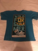 Boy&#39;s Size Small Frozen Olaf Wild For Summer T Shirt Summer Top Turquoise Euc - £9.56 GBP