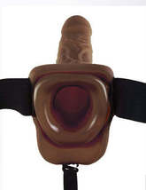 Fetish fantasy 9 vibrating hollow strap on w/balls brown &quot; - £50.47 GBP