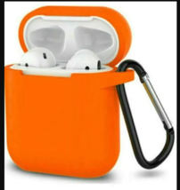 Silicone Waterproof Carry Protective Case for Airpods w/ Keychain (3 pcs) Orange - £21.10 GBP