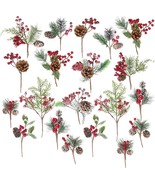 Crafare 20 Pack Artificial Christmas Tree Picks Assorted Red Berry Pine ... - $741.64 MXN