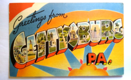 Greeting From Gettysburg Pennsylvania Postcard Large Letter City Linen U... - £8.20 GBP