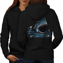 Shark Jaws Scary Animal Sweatshirt Hoody Jaw Attack Women Hoodie Back - £17.29 GBP