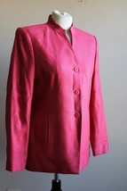 Talbots 6 Coral Pink Woven Silk Wool Button Front Jacket Blazer SJ2 - $26.60