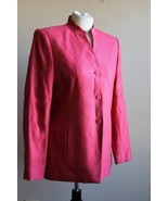 Talbots 6 Coral Pink Woven Silk Wool Button Front Jacket Blazer SJ2 - £20.99 GBP