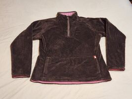 NORTH FACE XL Brown Osito Fleece 1/4 Zip Pullover Hand Warmers Pockets EUC - $39.59