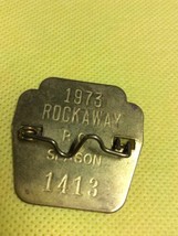 Rockaway NJ 1973 Season Beach Tag Rare Metal Badge Vintage New Jersey 70s Shore - £33.58 GBP