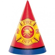 Flaming Fire Truck Child Size Hats 5 Per Pack Paper Firefighter Birthday... - £8.78 GBP