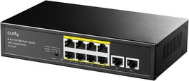 8 Port PoE Switch with 2 Uplink Ports 120W 8 10 100Mbps PoE 120W Extend VLAN Mod - £73.15 GBP