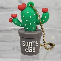 Sunny Day Rubber PVC Cactus Figural Keychain Key Ring Desert Souvenir - $9.89