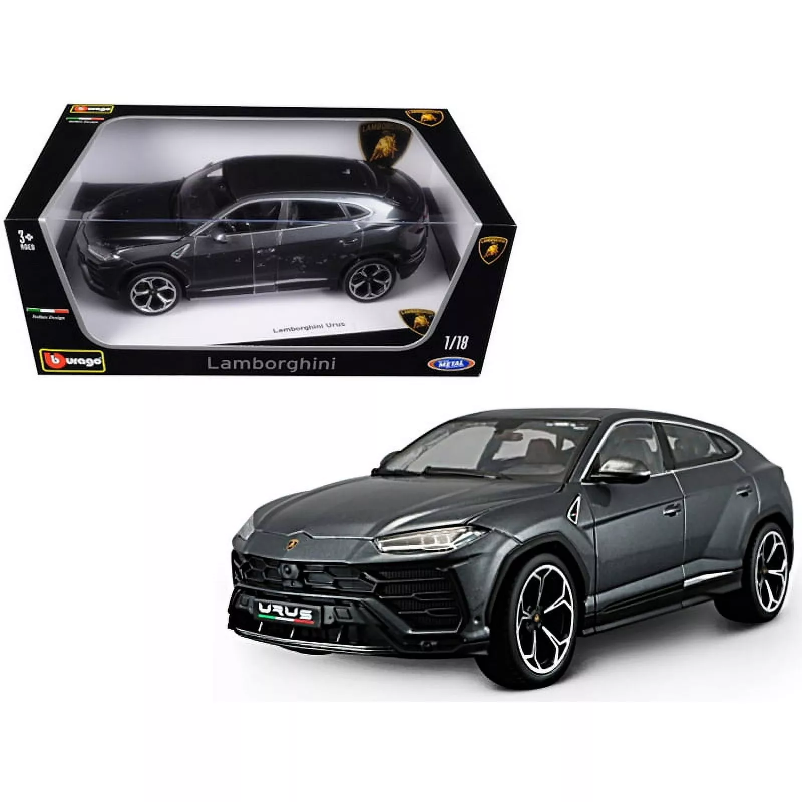 New Diecast Lamborghini Urus Gray Metallic 1/18 Diecast Model Car By Bbu... - $119.76