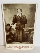 Vintage Cabinet Card Woman in a Dress by Barlow in Des Moises, Iowa - £11.62 GBP