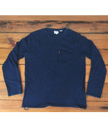 Levis Relaxed Fit Overdyed Pocket Navy Blue Long Sleeve Pull Over Shirt ... - £13.36 GBP
