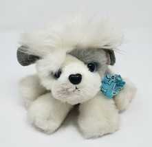 Vintage 1993 Tyco Puppy Puppy Puppies Grey &amp; White Stuffed Animal Plush Toy Dog - £51.56 GBP