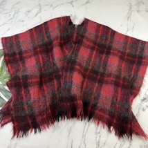 Royal Scot Mohair Shawl Blanket Wrap Scarf Red Pink Plaid Fringe Scotland - $496.99 MXN