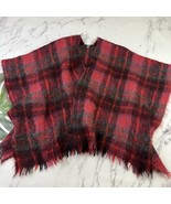 Royal Scot Mohair Shawl Blanket Wrap Scarf Red Pink Plaid Fringe Scotland - $496.99 MXN