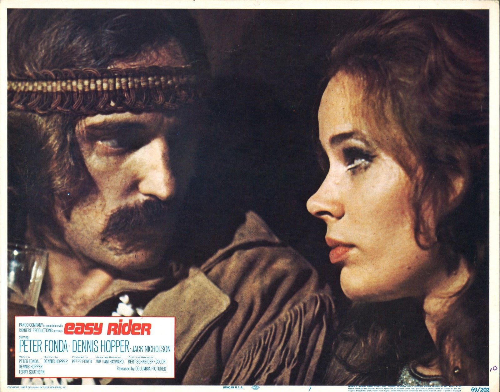 EASY RIDER (1969) Biker Dennis Hopper and Karen Black Close Shot Lobby C... - $95.00