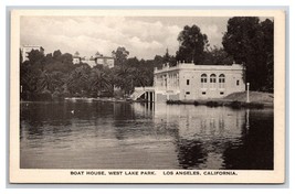 Boat House West Lake Park  Los Angeles California CA UNP WB  Postcard V24 - £3.68 GBP