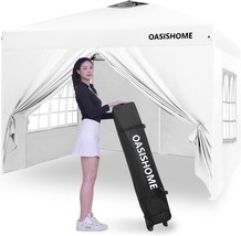Pop-Up Gazebo Instant Portable Canopy Tent 10&#39;X10&#39;, With 4, 10Ftx10Ft, White - £131.65 GBP
