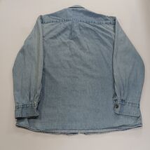 Dickies Genuine GL300SNB Men's Blue Distressed Denim Button-Down Shirt Size L image 2