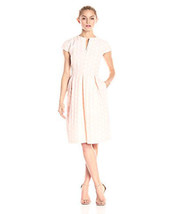 NWT HELENE BERMAN London dress 10 $368 career V-neck blush pink dots tulle under - £75.44 GBP