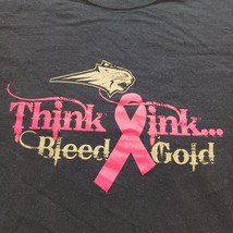 Gildan Heavy Cotton THINK PINK BLEED GOLD Women's Black Cotton Graphic T-Shirt L image 6