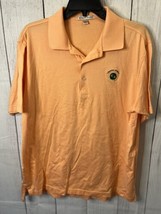 Peter Milar 100% Cotton Orange  Golf Polo Mens Large - $17.77