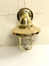 Antique Maritime Theme Brass Wall Sconce Bulkhead Light with Shade Cap L... - £509.80 GBP