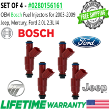 OEM Bosch x4 Fuel Injectors for 2003-2009 Ford Mercury Jeep 2.0 2.3 #0280156161 - £74.07 GBP