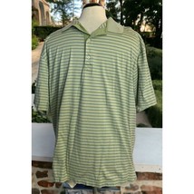 Greg Norman Mens Polo Golf Shirt Size XL Striped Double Mercerized Green - £7.78 GBP
