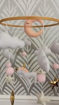 Baby Crib Mobile Unicorn Cloud Moon Stars Nursery DéCor Pink Gold White - $250.90 MXN