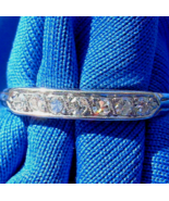 Earth mined Diamond Deco Wedding Band 14k White Gold Antique Bridal Slim... - $2,453.60 CAD