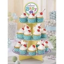 Welcome Baby 3 Tier Cupcake Treat Stand Shower Party Supplies and Decor New - £6.23 GBP