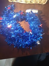 1 PK Blue Tinsel Stars Garland Patriotic 4th July USA Decor Party Supply... - £9.18 GBP