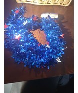 1 PK Blue Tinsel Stars Garland Patriotic 4th July USA Decor Party Supply... - £9.48 GBP