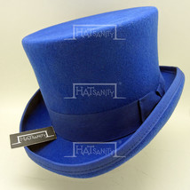  HATsanity Retro Wool Felt Formal Tuxedo Topper Hat - Blue - £40.09 GBP