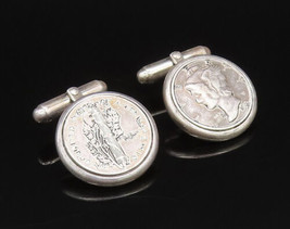 925 Sterling Silver - Vintage American Liberty Dime Coin Cufflinks - TR3330 - £85.90 GBP