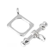 An item in the Crafts category: Sterling Silver Toggle Clasp Square Bracelet Necklace