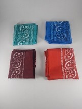 100% Cotton Western Paisley Bandanas Made China Qty 4 Red Blue Teal Maro... - £16.64 GBP