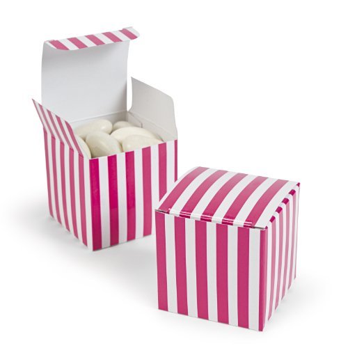 Hot Pink Striped Gift Boxes - Solid Color Party Supplies &amp; Solid Color F... - $8.70
