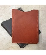 LEATHER CARD HOLDER - CHESTNUT BROWN Minimalist Wallet - Amish Handmade ... - $274.52 MXN