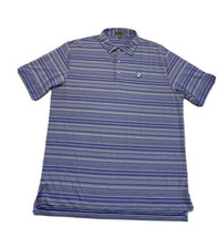 Peter Millar Summer Comfort Short Sleeve Polo Shirt Blue Stripes Mens XL  - $15.48