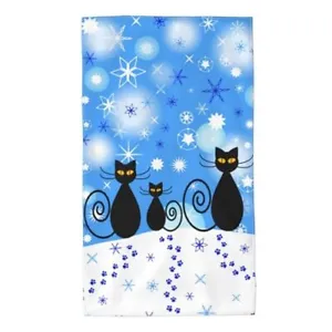 New Winter Snowman Snowflakes Blue Hand Towel Christmas Decorative Fingertip Tow - £34.46 GBP