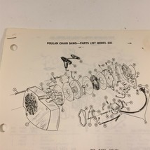 1969 Poulan Model 221 Chain Saw Illustrated Parts List - £19.91 GBP